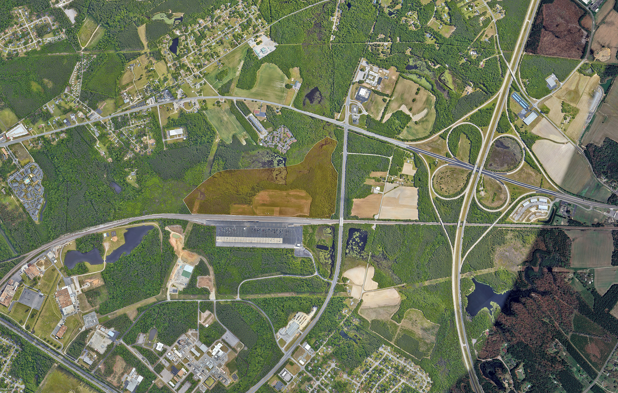 Aerial view of Petersburg, VA site