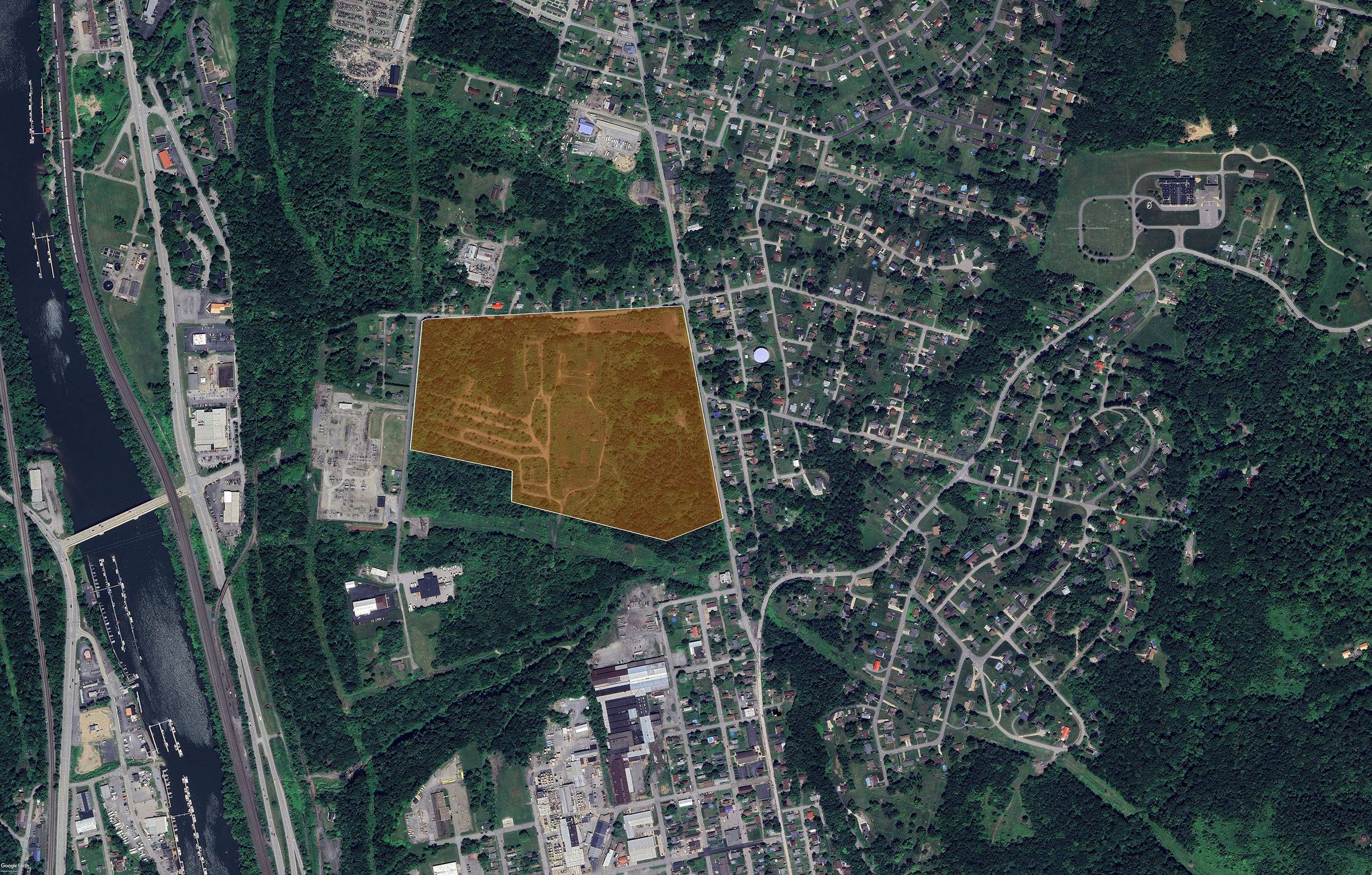 Aerial view of Pittsburgh, PA site